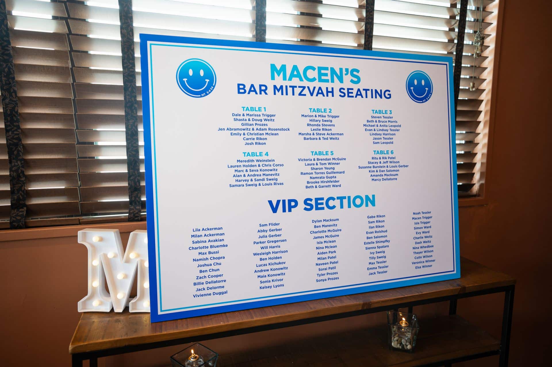 Ombre Custom Seating Chart