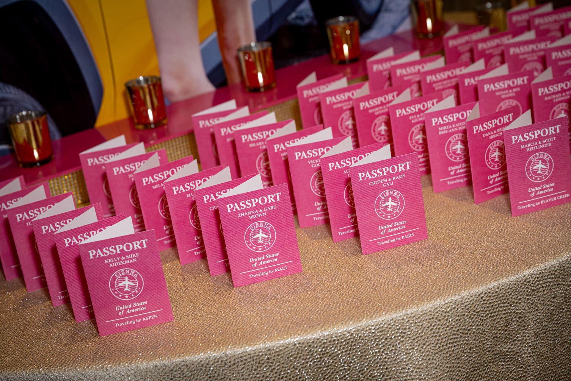 Passport Place Cards for a Travel Theme Bat Mitzvah