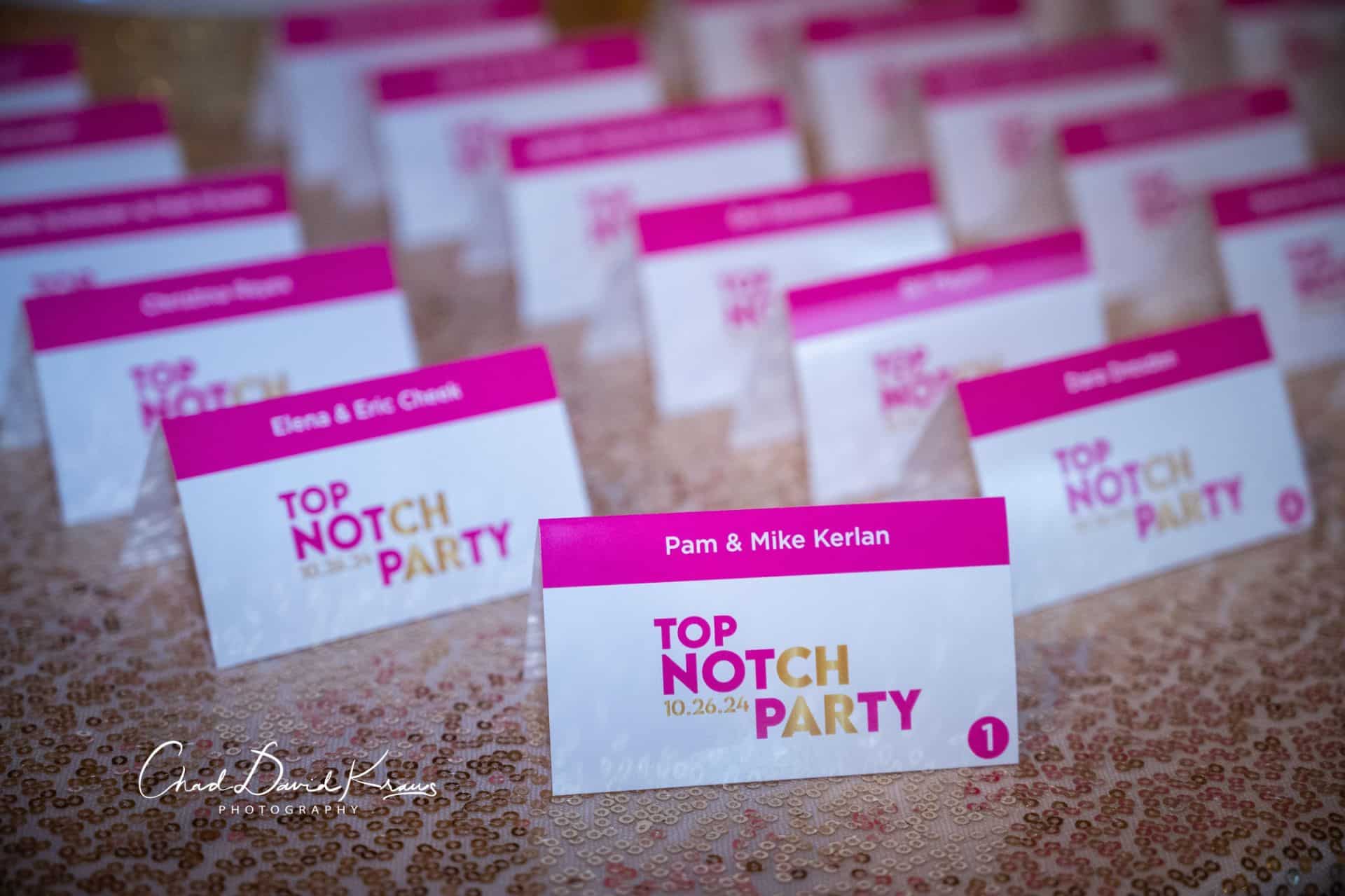 Custom Logo Fold Over Place Cards for a Bat Mitzvah