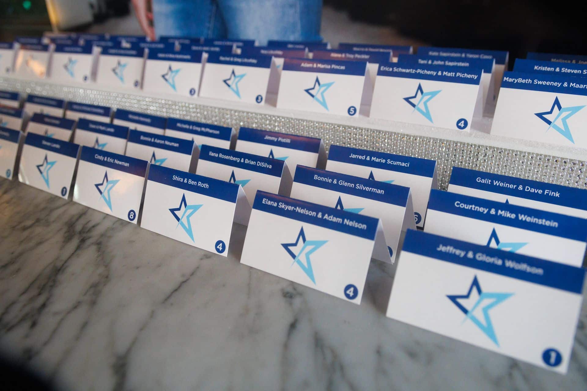 Star Fold Over Place Cards for a Bat Mitzvah