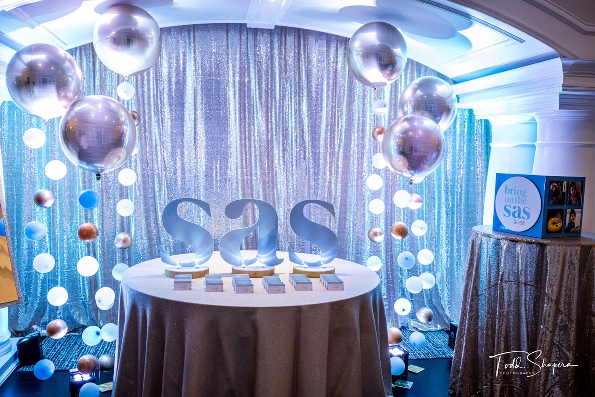 Custom Seating Cards Initials Display at Scarsdale Golf Club