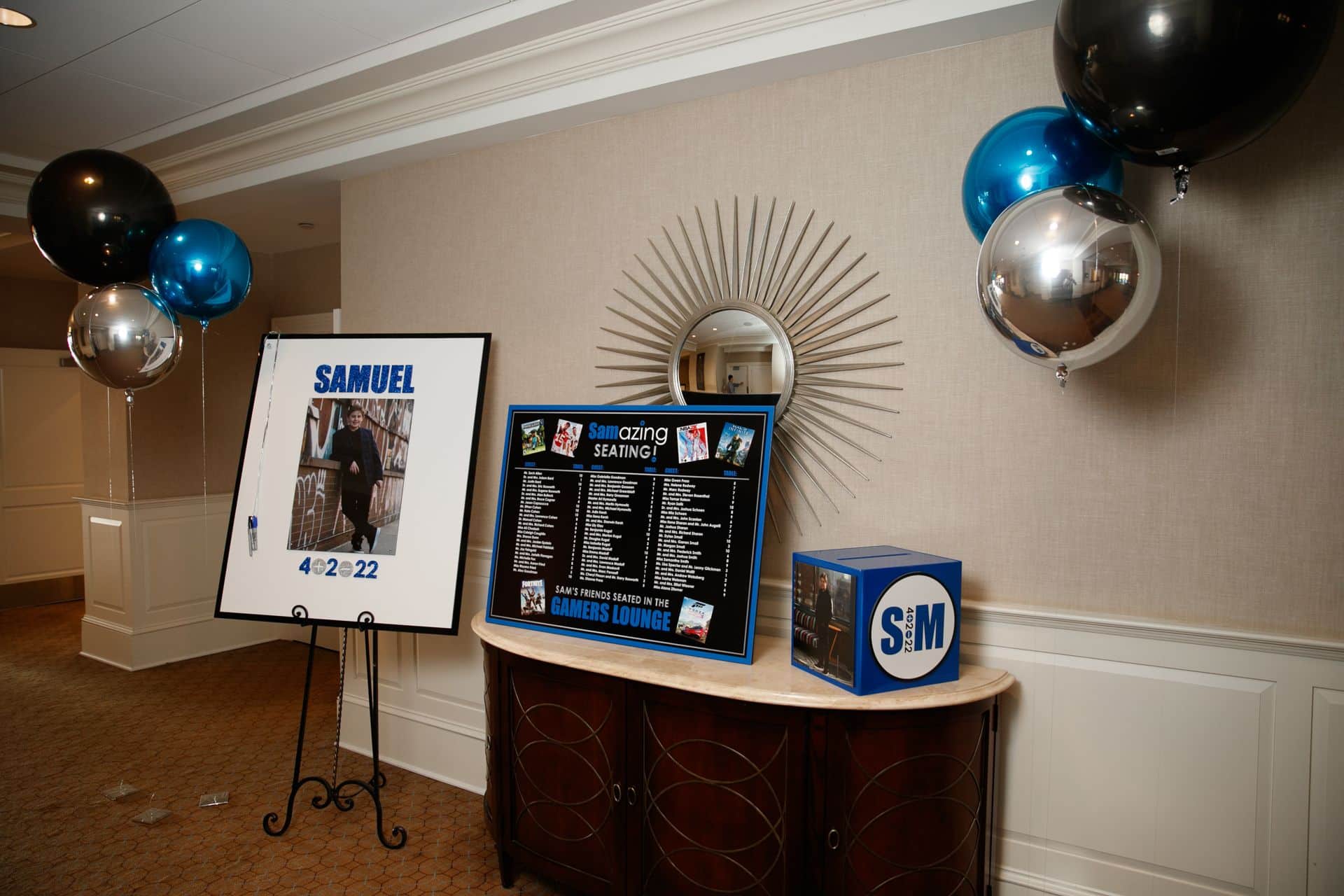 Custom Seating Chart for Video Game Themed Bar Mitzvah