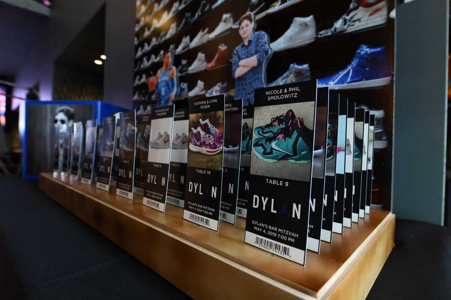 Sneaker Themed Ticket Place Cards