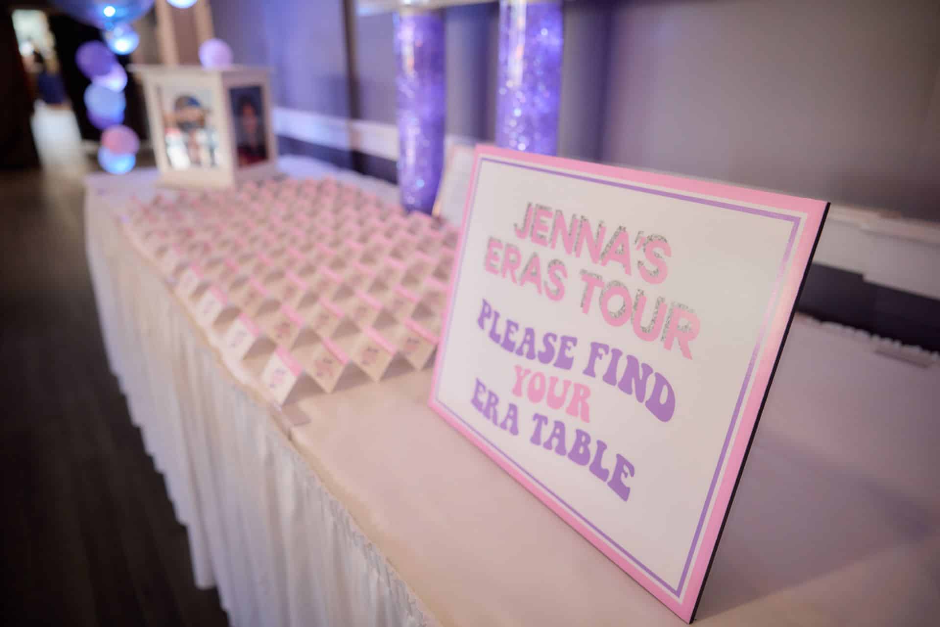 Custom Taylor Swift Seating Signage for a Bat Mitzvah