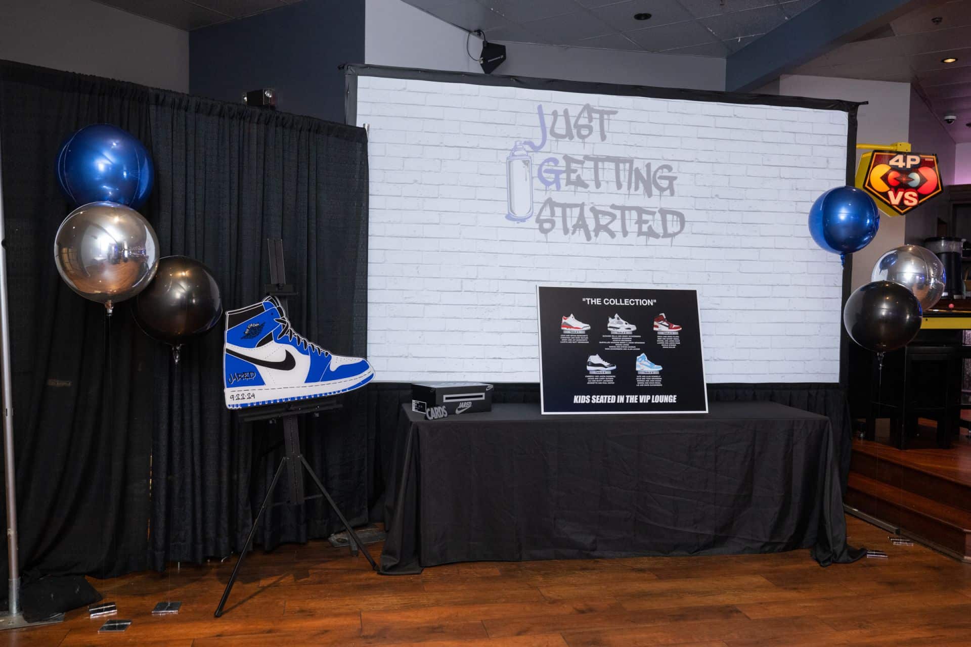 Sneaker Seating Chart for a Bar Mitzvah at Vibe