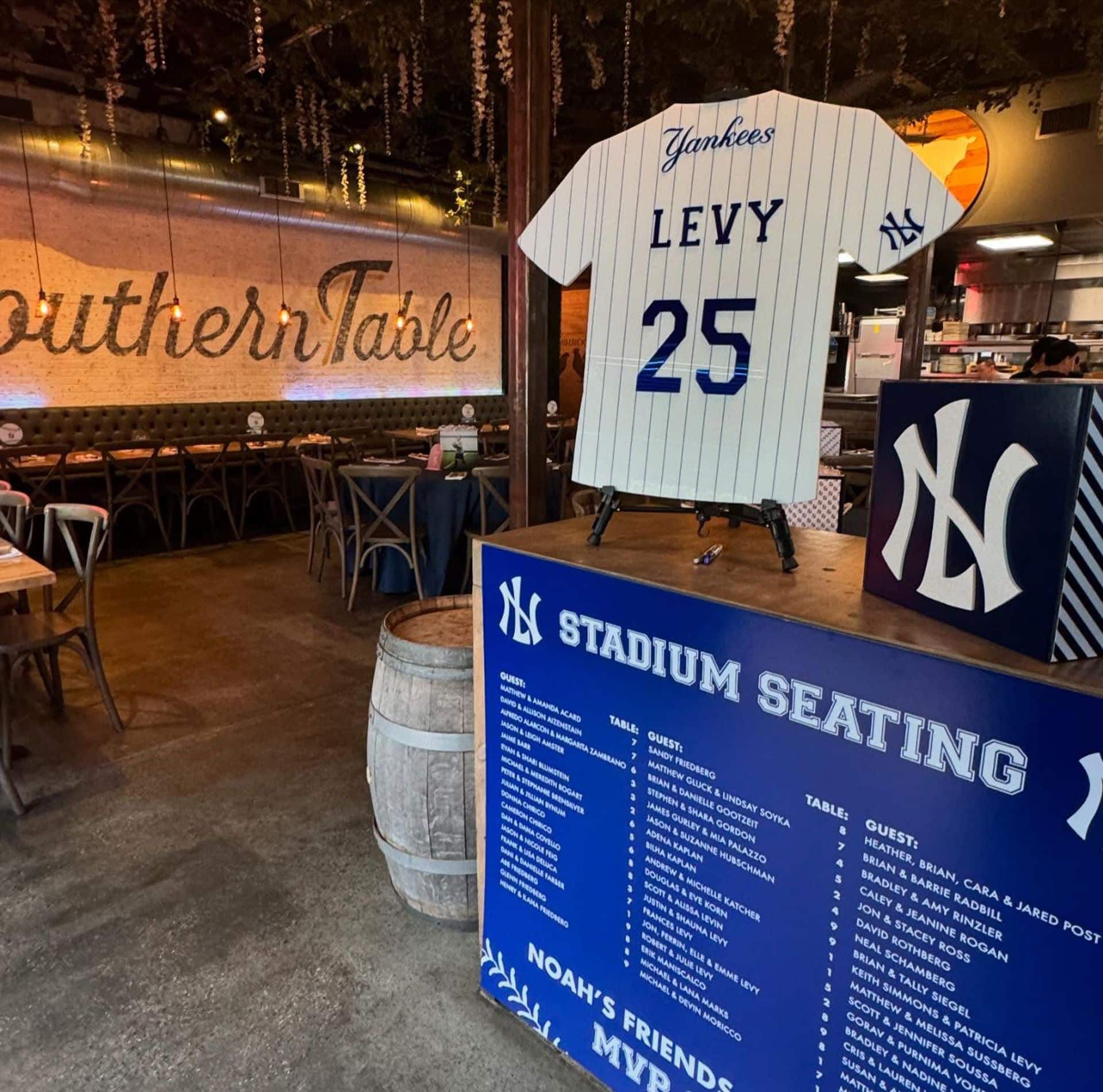 Custom Yankees Seating Chart with Jersey Sign In Board and Gift Box