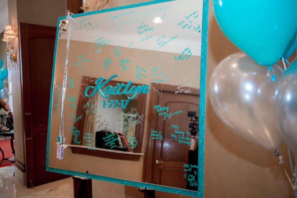 Mirror Sign in Board with Glittered Name, Date and Border