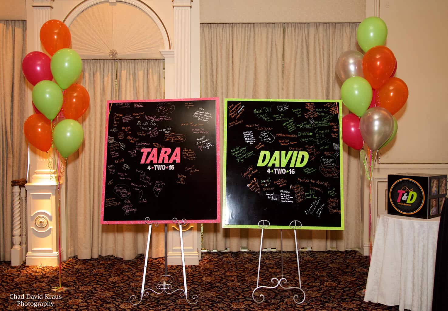 Bnai Mitzvah Sign in Boards with Cutout Names and Date