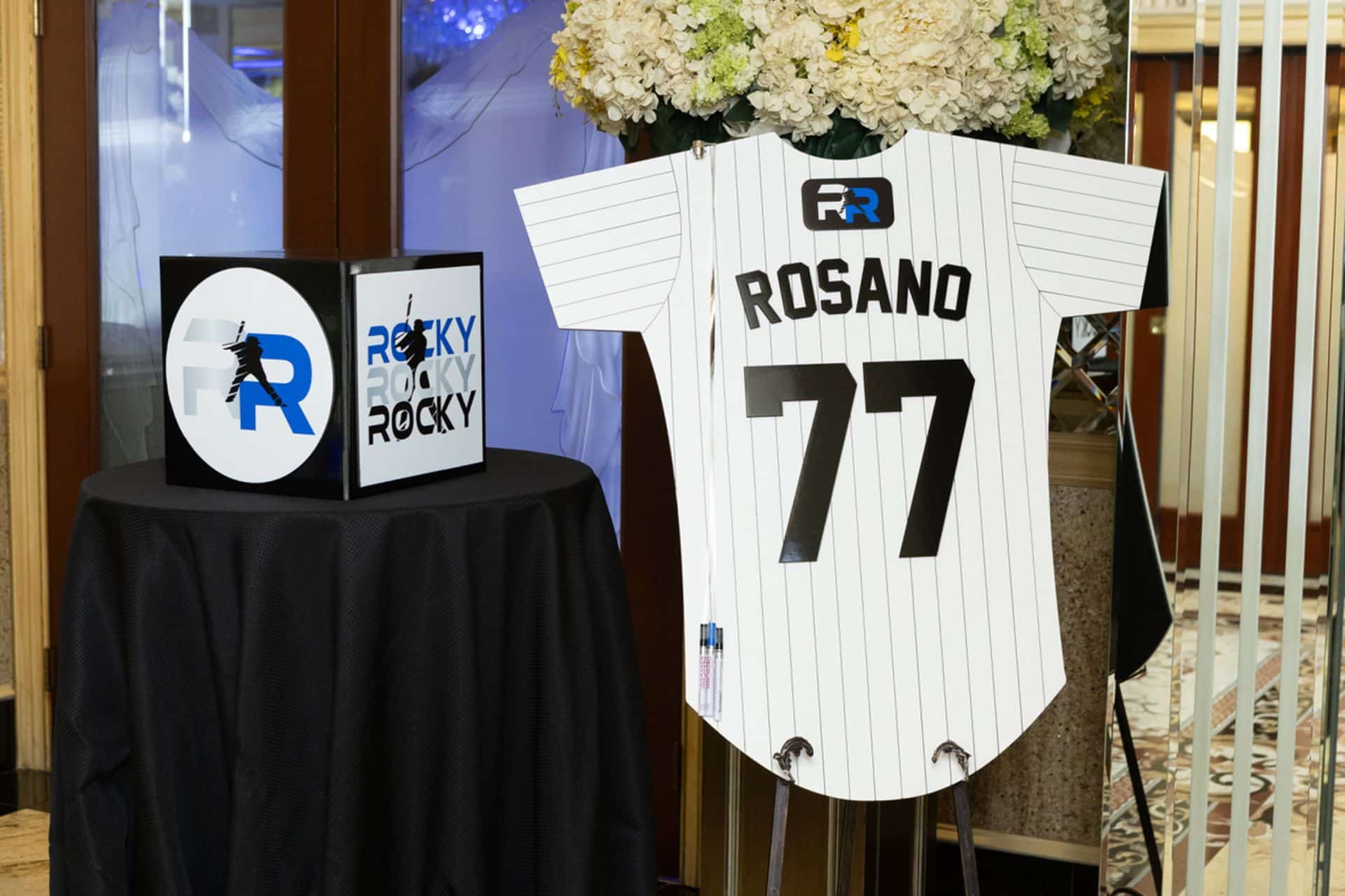 Custom Jersey Sign In Board for a Sports Theme Bar Mitzvah