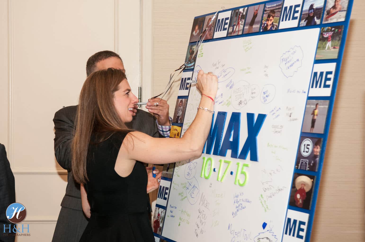Bar Mitzvah Sign in Board with Photo and Logo Border