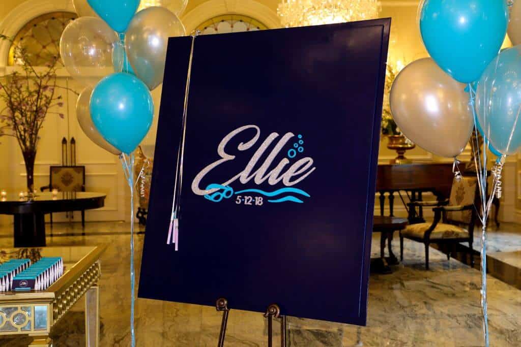 Swim Themed Sign in Board with Custom Logo