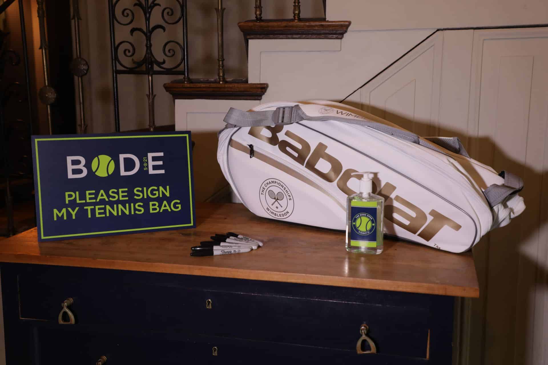 Custom Sign in Tennis Bag for Tennis Theme Bar Mitzvah