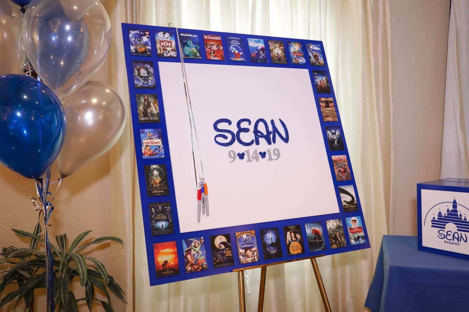 Bar Mitzvah Sign in Board with Border of Movie Poster