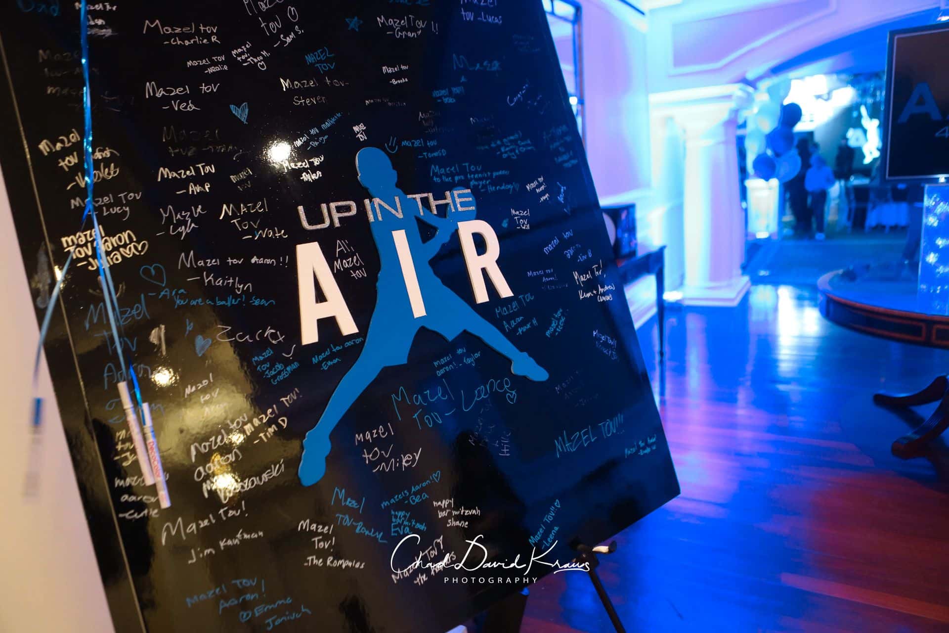 Custom Logo Sign in Board for Tennis Themed Bar Mitzvah