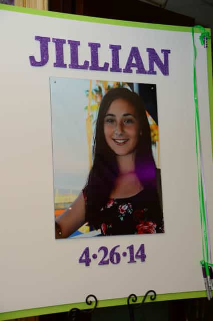 Bat Mitzvah Sign in Board with Blowup Photo and Sparkly Name and Date