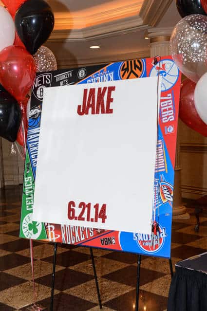 Sports Themed Sign in Board with Team Pennant Border