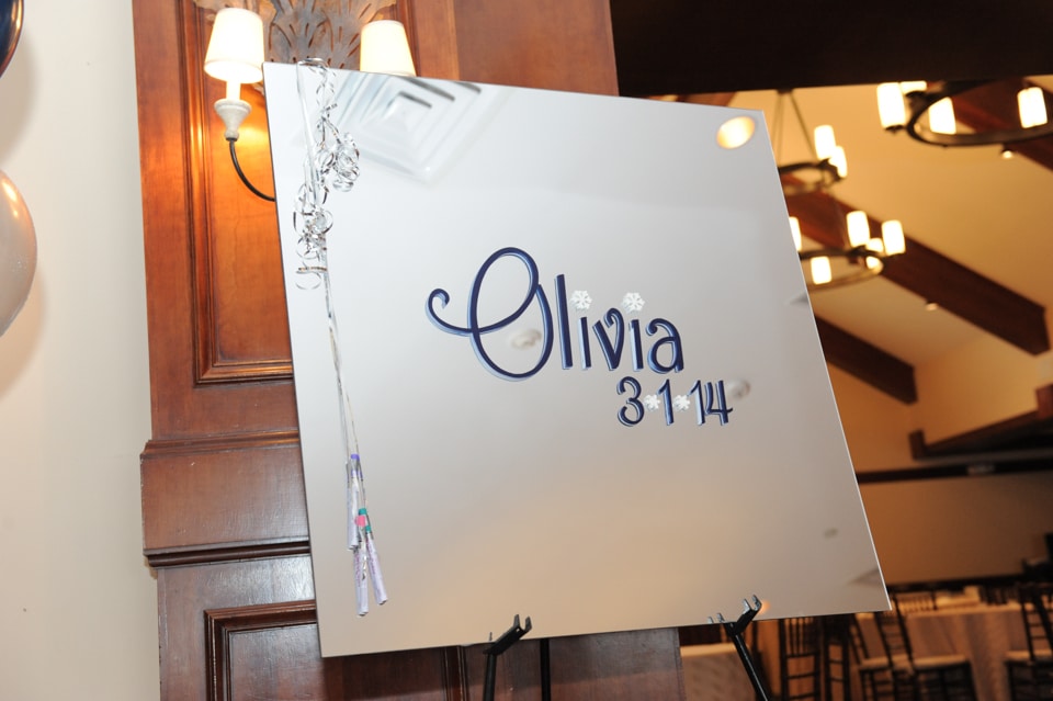 Bat Mitzvah Mirror Sign in Board with Custom Logo