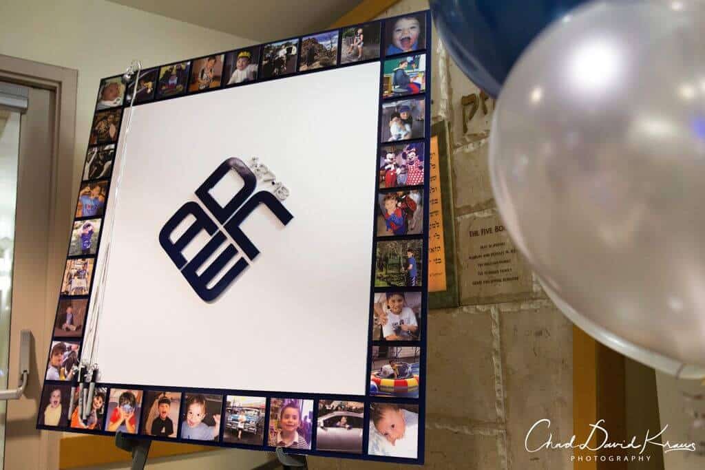 Photo Border Sign in Board with Custom Logo for Bar Mitzvah