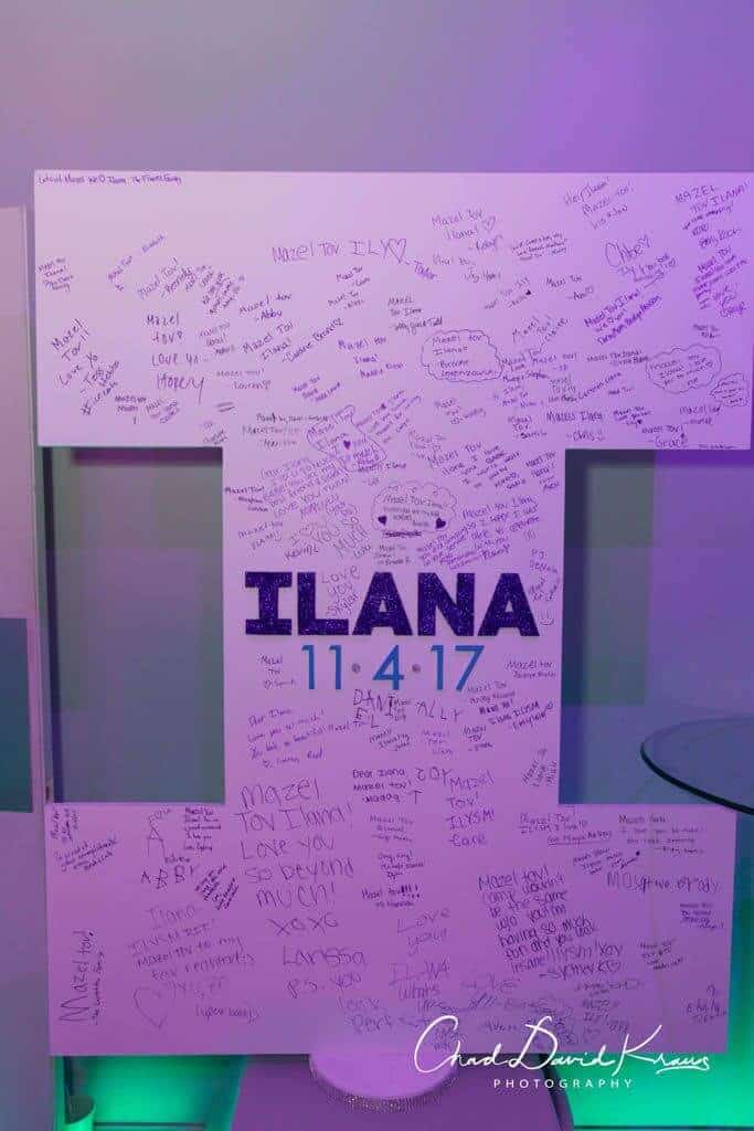 Cutout Letter Sign in Board with Glittered Name and Date