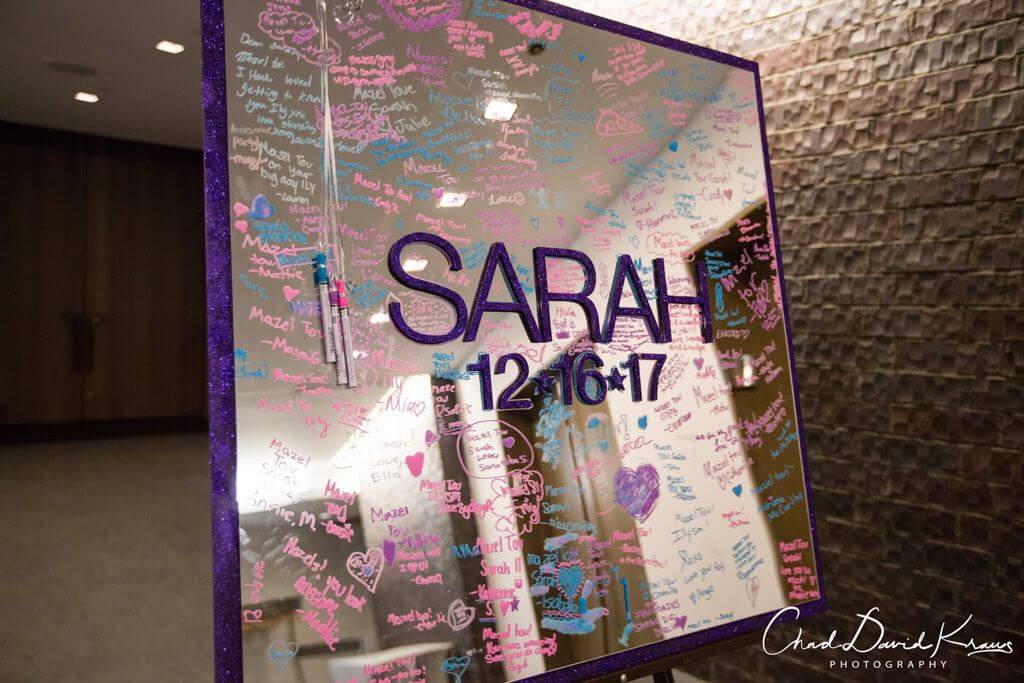 Mirror Sign in Board with Glittered Name, Date and Border