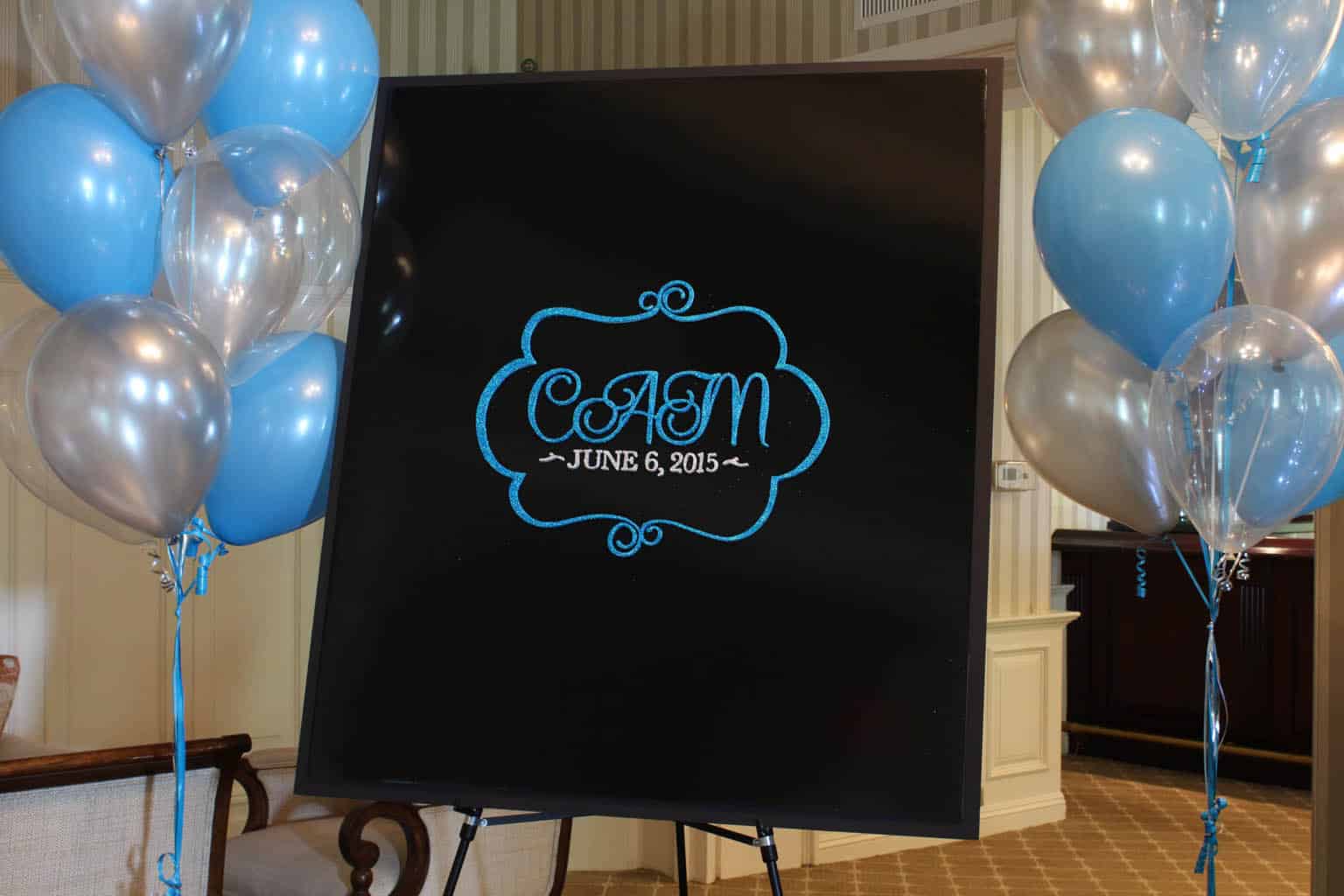 Bat Mitzvah Sign in Board with Custom Logo