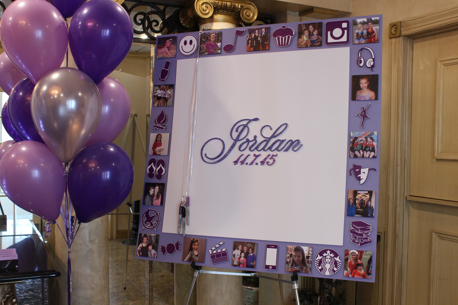 Clipart and Photo Border Bat Mitzvah Sign in Board