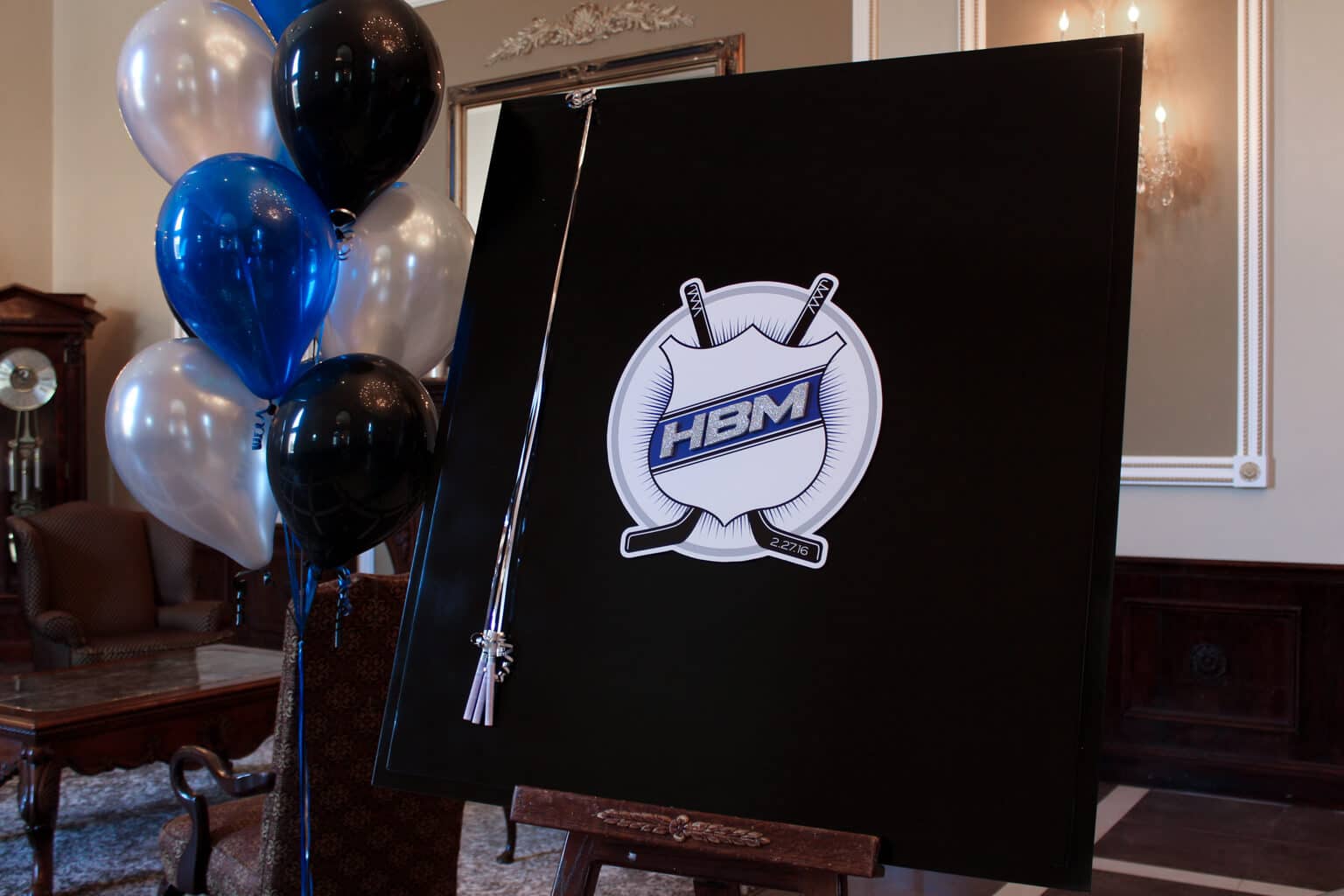 Custom Logo Sign in Board for Hockey Themed Bar Mitzvah