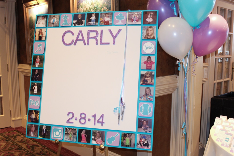 Iphone Themed Bat Mitzvah Sign in Board with Photos and Apps