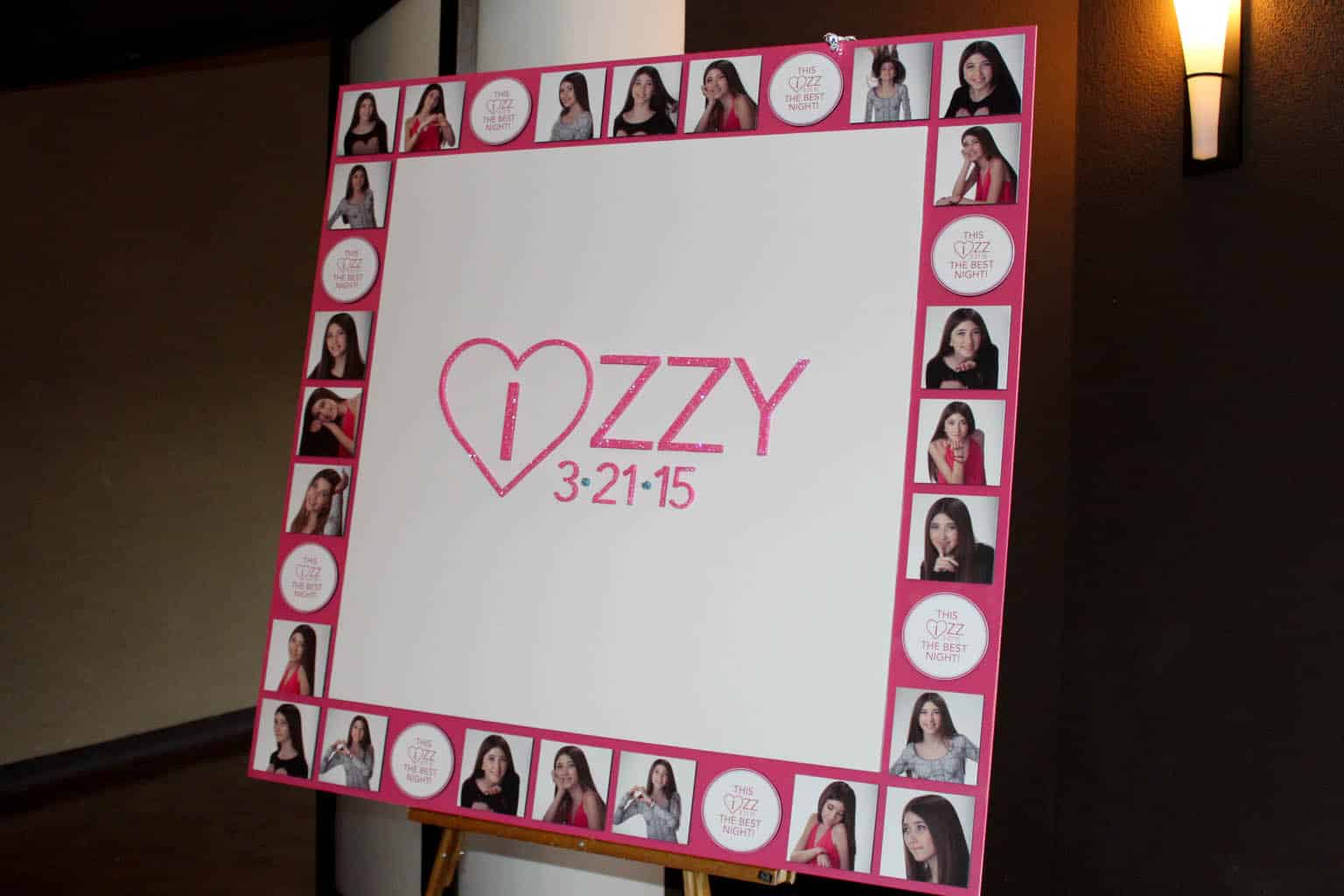 Bat Mitzvah Photo Border Sign in Board with Custom Logo