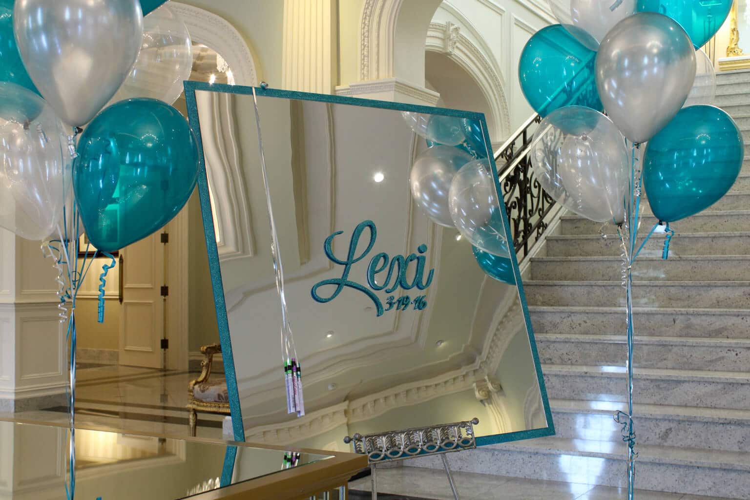 Custom Mirror Sign in Board with Glittered Border