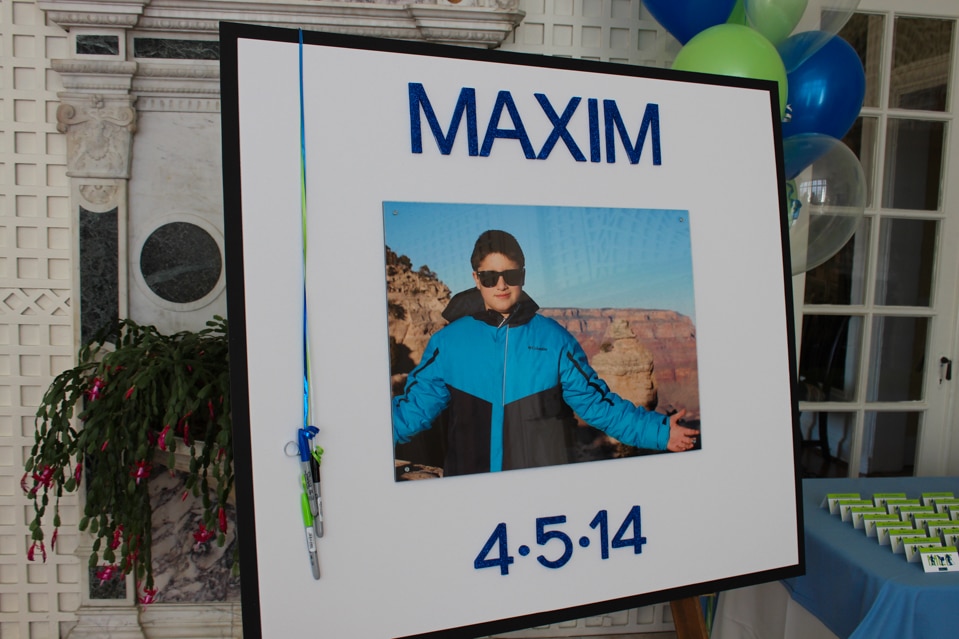 Sign in Board with Blowup Photo and Lucite