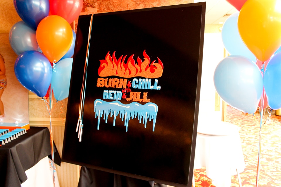 Bnai Mitzvah Sign in Board with Fire and Ice Themed Logo