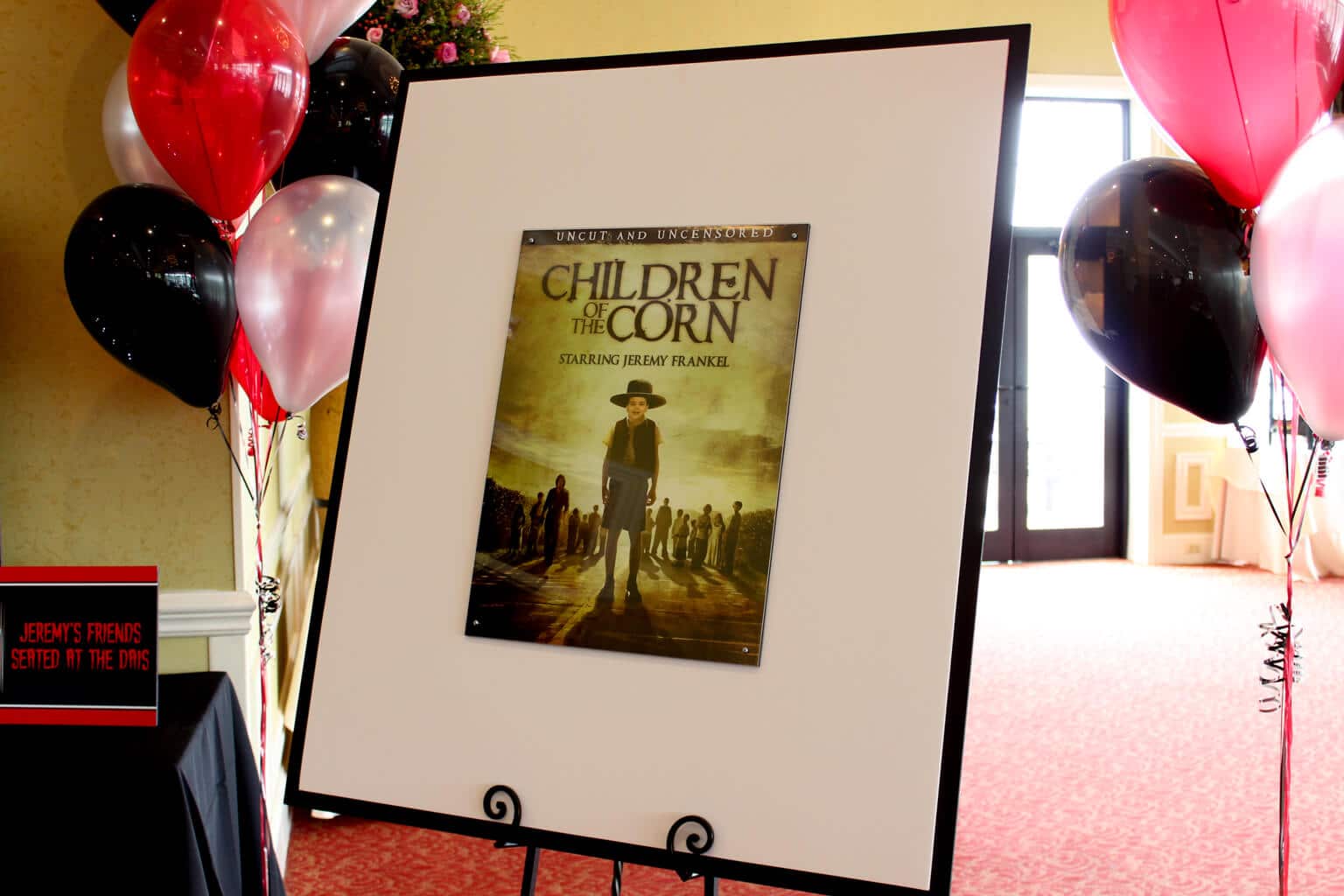 Horror Book Themed Sign in Board with Custom Imaged Bar Mitzvah Boy