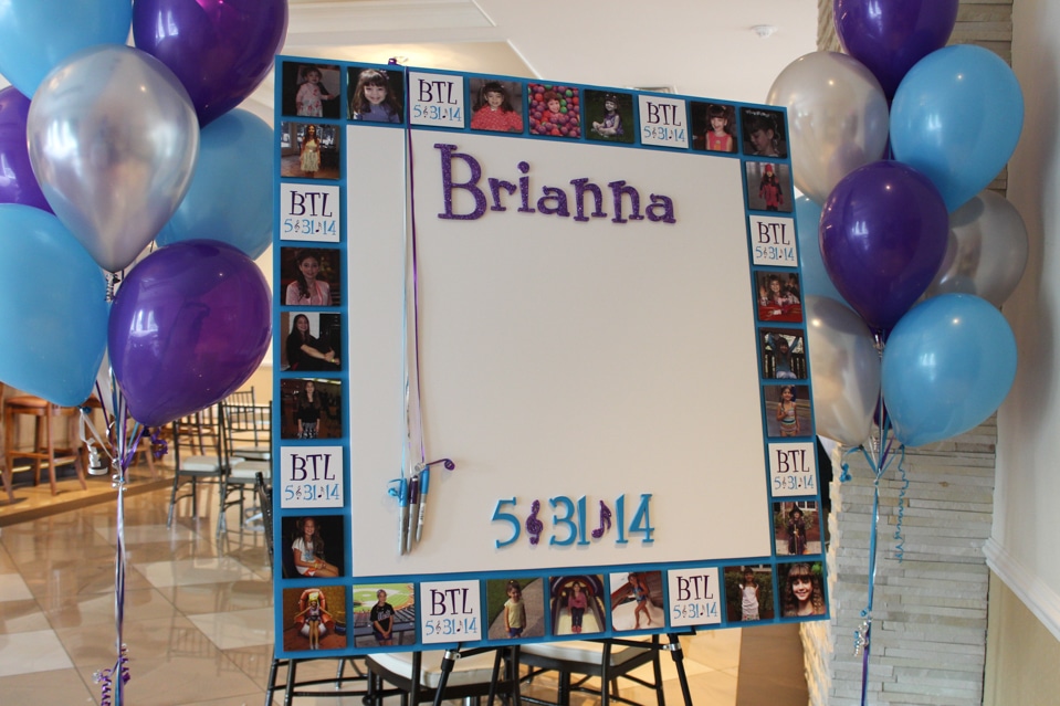 Music Themed Bat Mitzvah Sign in Board with Photo and Logo Border