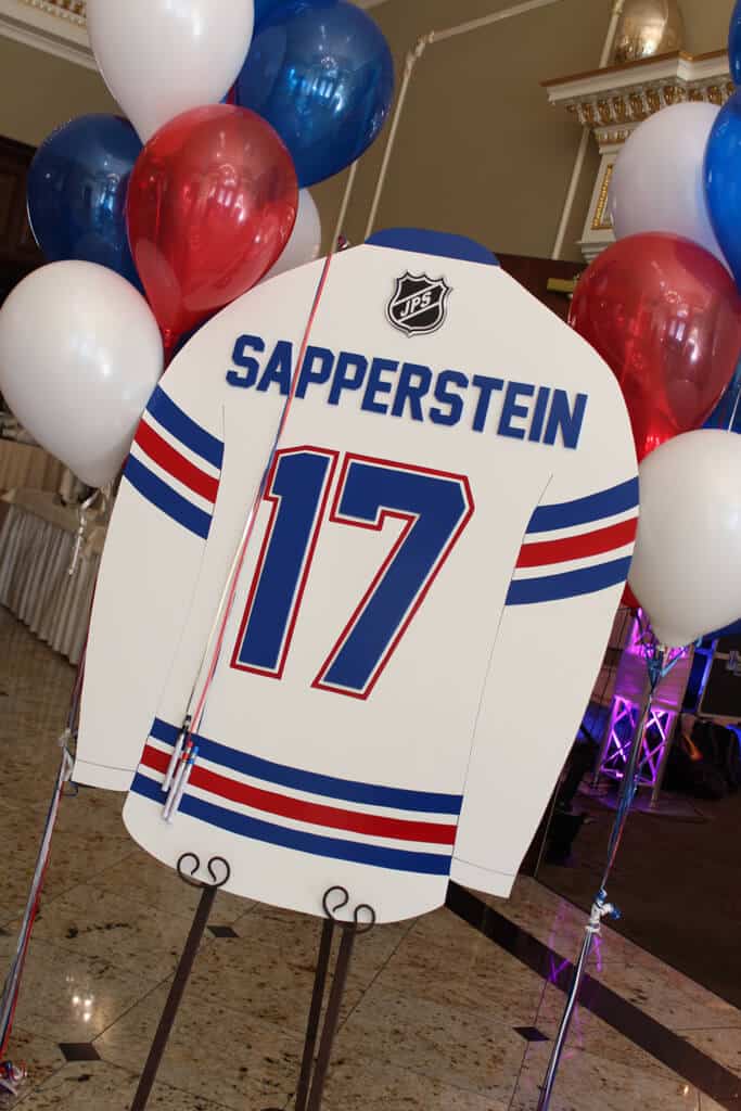 Custom Hockey Jersey Sign in Board for Rangers Themed Bar Mitzvah