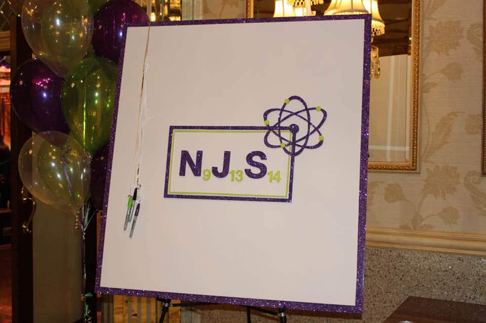 Custom Logo Sign in Board for Science Themed Bar Mitzvah