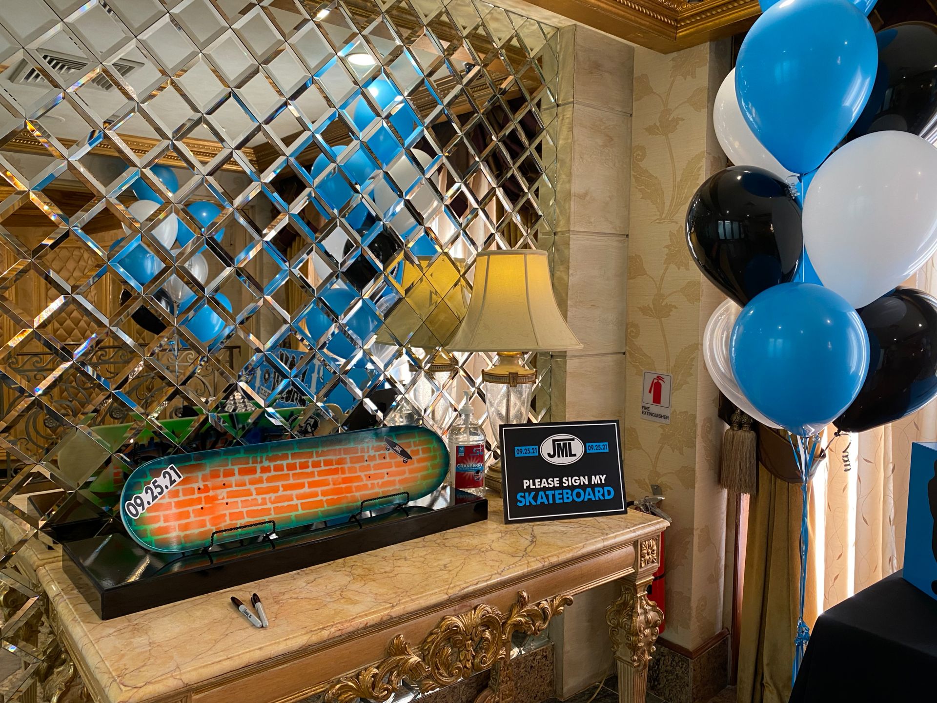 Custom Cut Out Skateboard Sign in for Skate Themed Bar Mitzvah