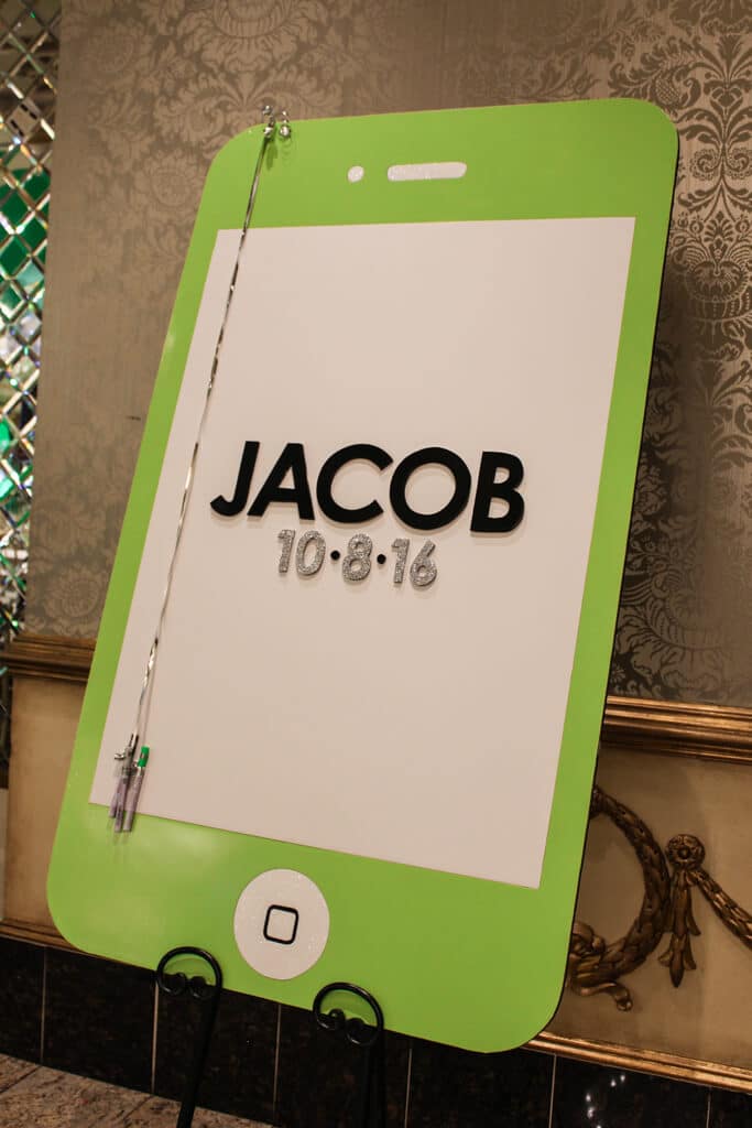 Custom iPhone Sign in Board with Name and Date