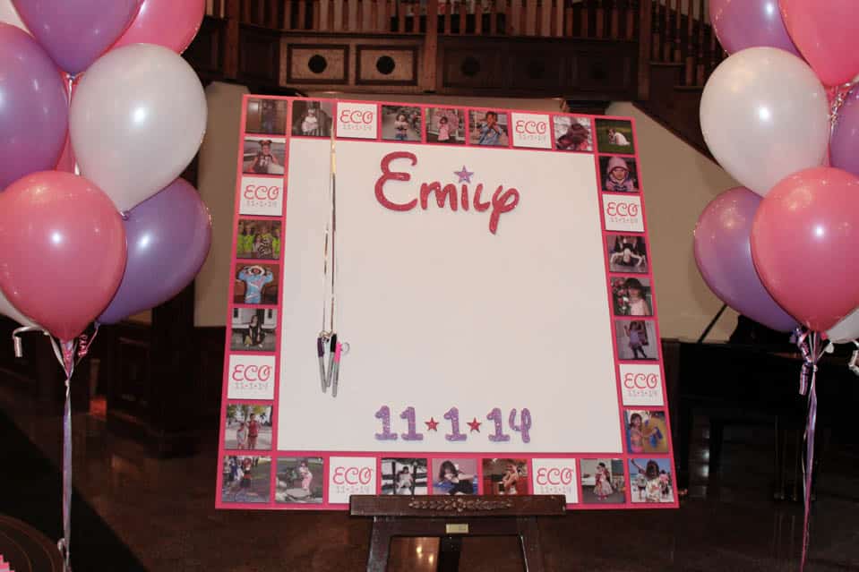 Bat Mitzvah Sign in Board with Photo and Logo Border
