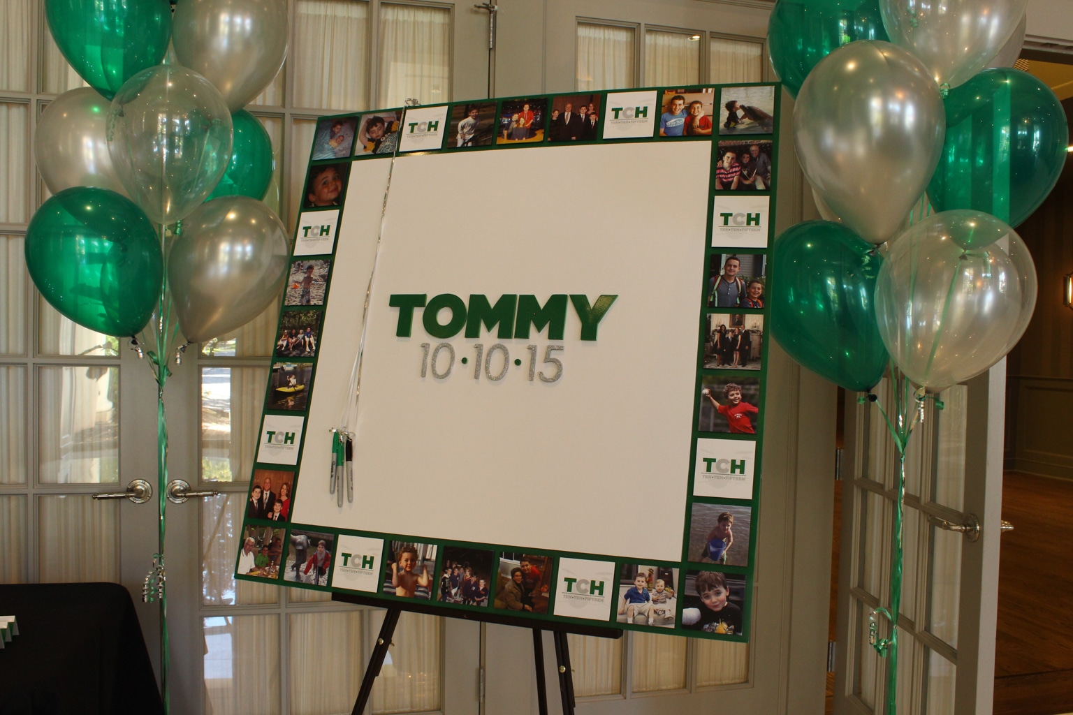 Bar Mitzvah Sign in Board with Photo and Logo Border