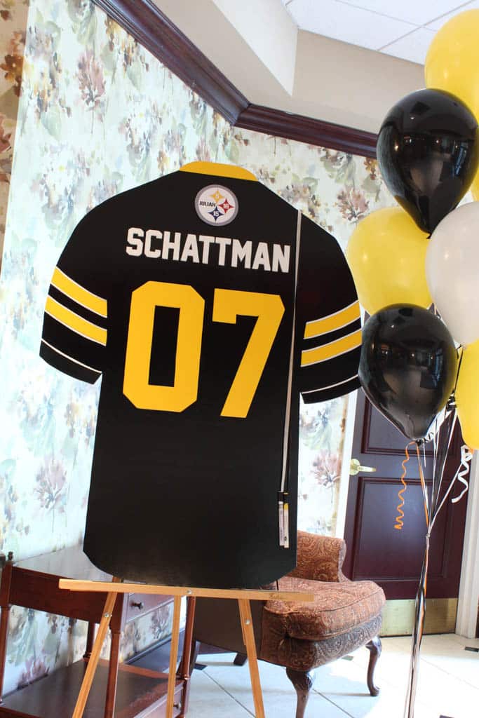 Custom Shaped Steelers Football Jersey Sign in Board