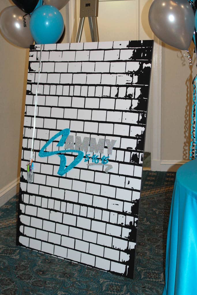 Graffiti Wall Bar Mitzvah Sign in Board