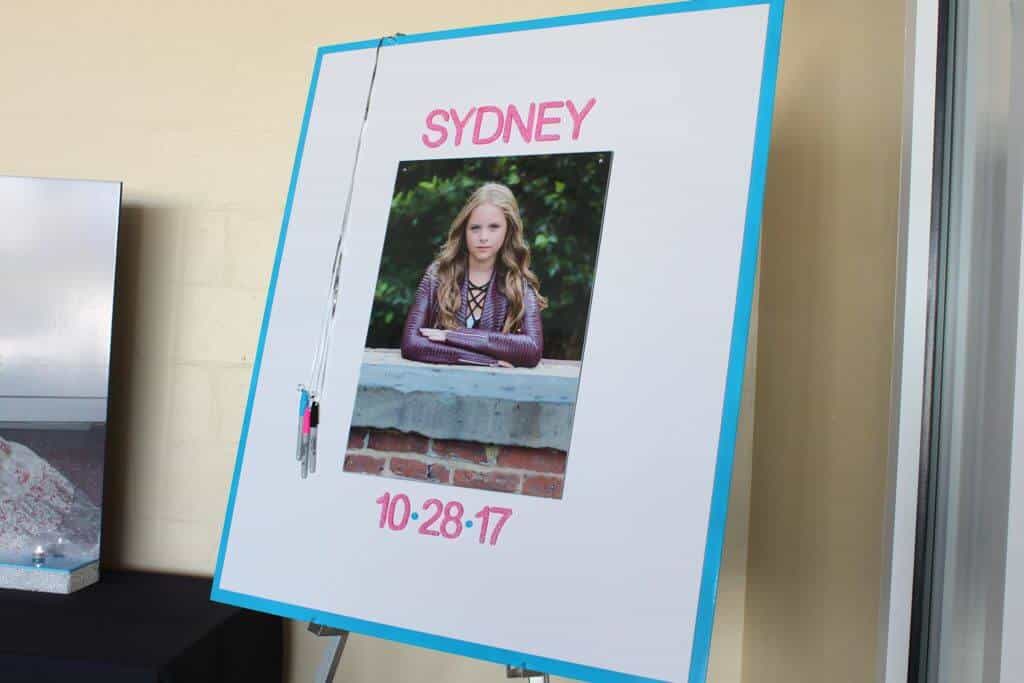 Photo Blowup Sign in Board with Glittered Name and Date