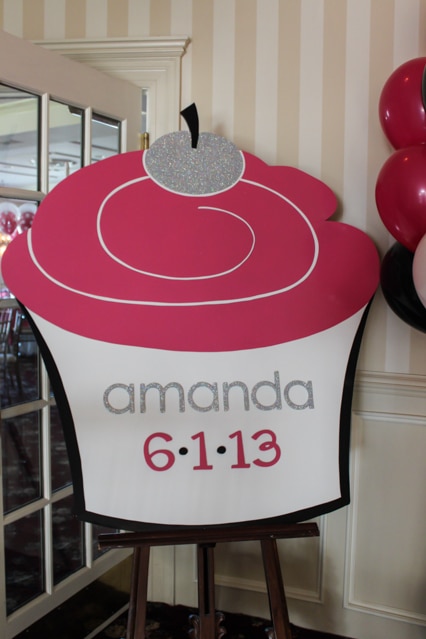 Custom Cupcake Shaped Sign in Board