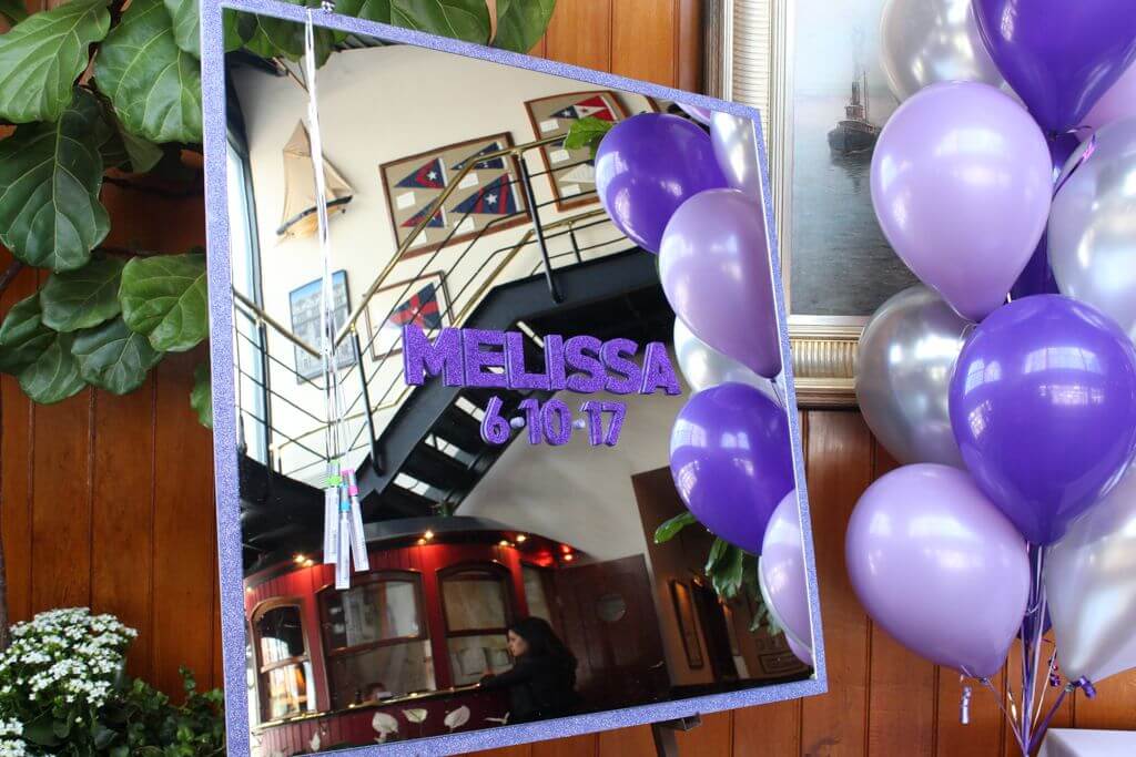 Mirror Sign in Board with Glittered Name and Date