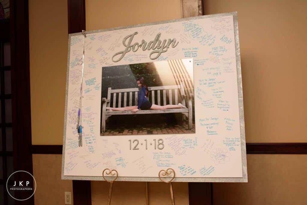 Blowup Photo Sign in Board with Glittered Name and Date