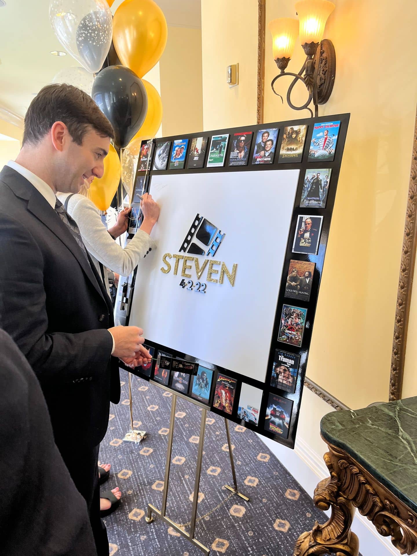 Custom Sign in Board with Movie Poster Border and Custom Logo