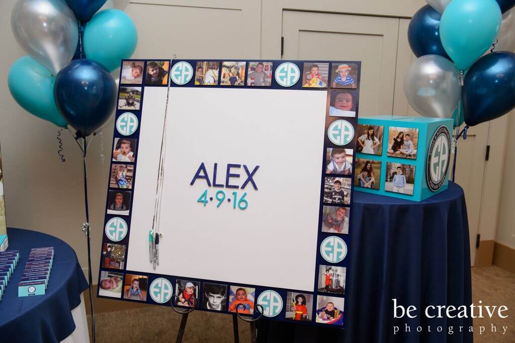 Bnai Mitzvah Sign in Board with Photo and Logo Border