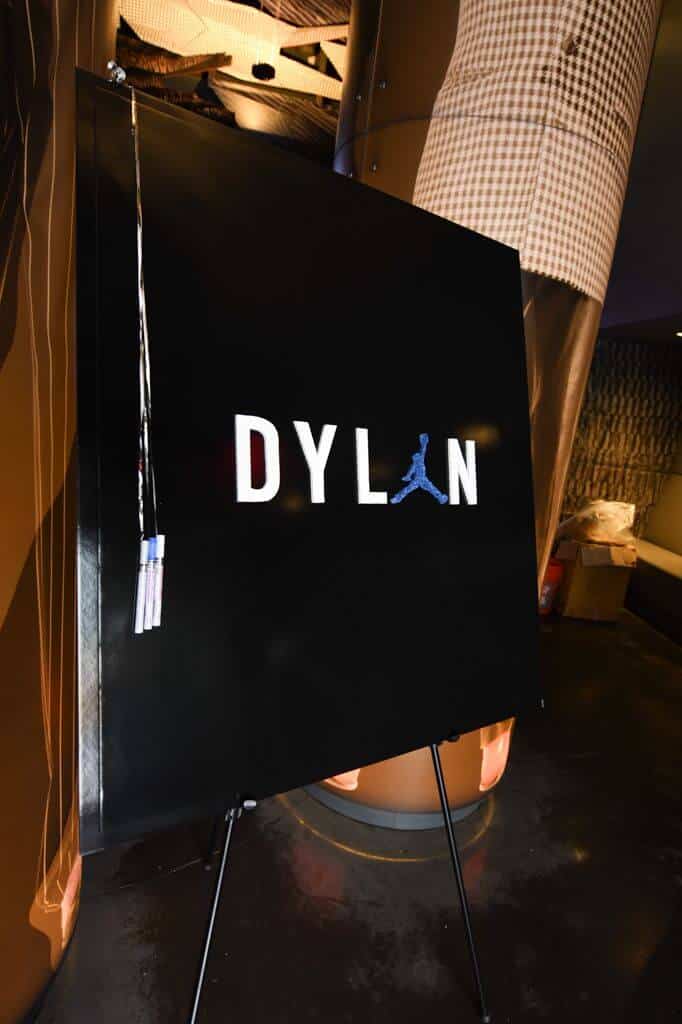 Custom Jumpman Logo Sign in Board for Basketball Themed Bar Mitzvah