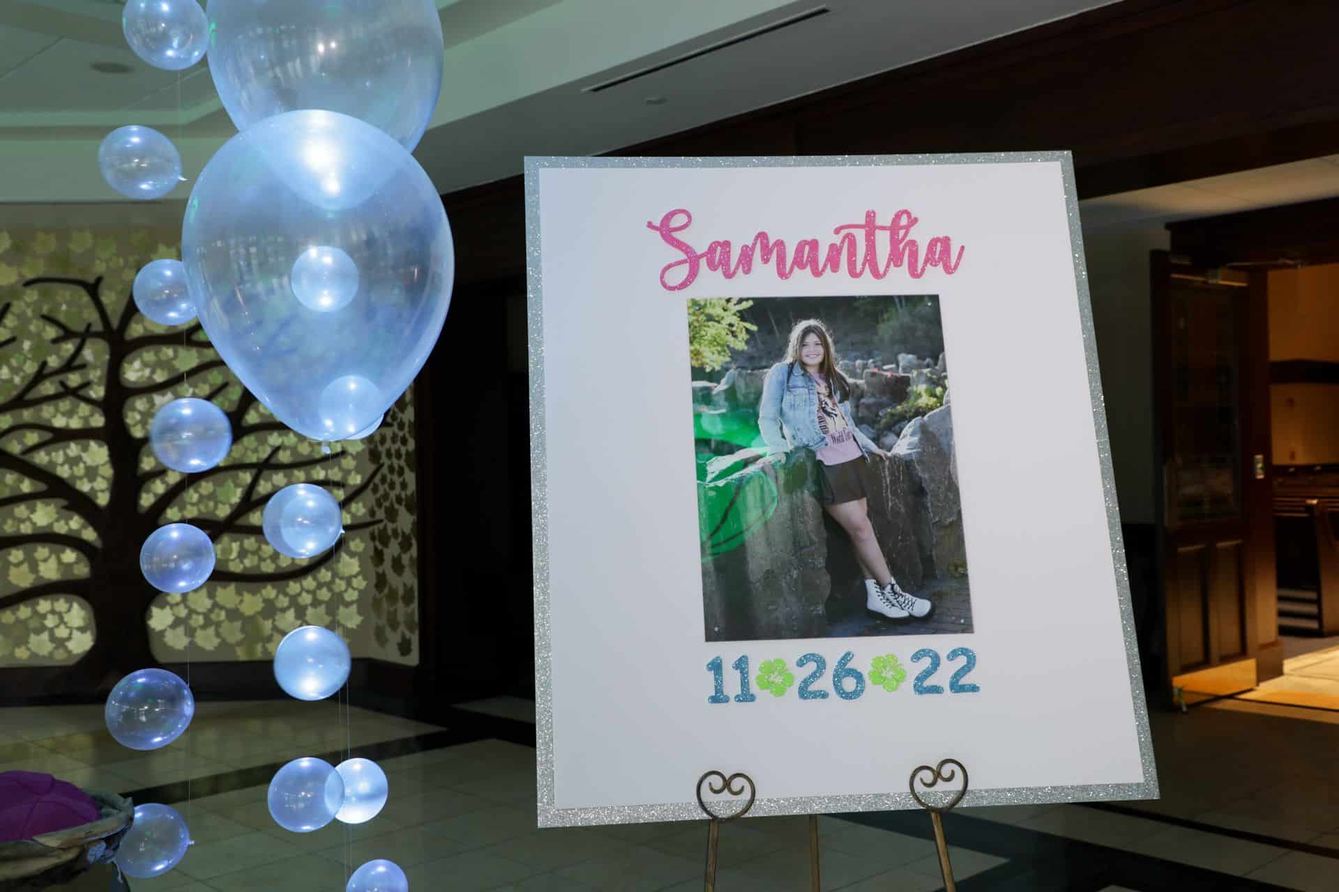 Bat Mitzvah Sign in Board with Blowup Photo & Glittered Name and Date